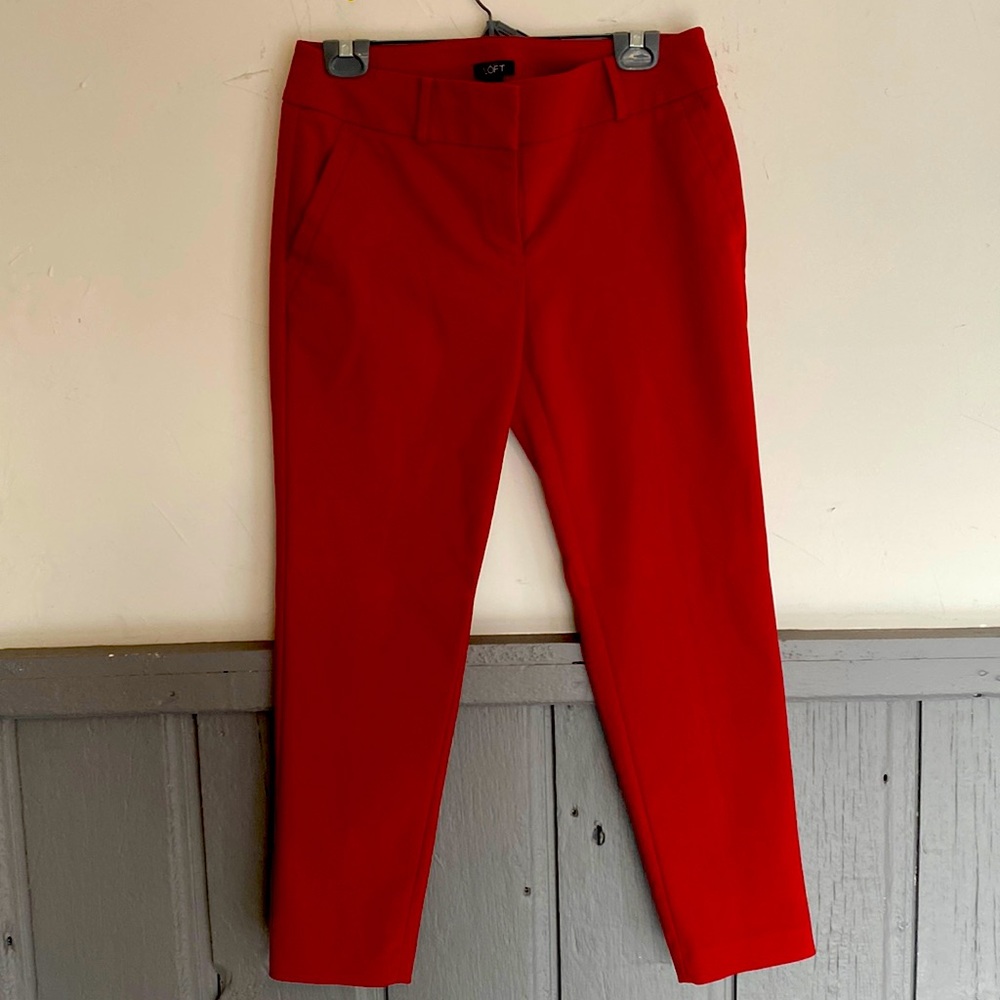 LOFT Red Ankle Pants